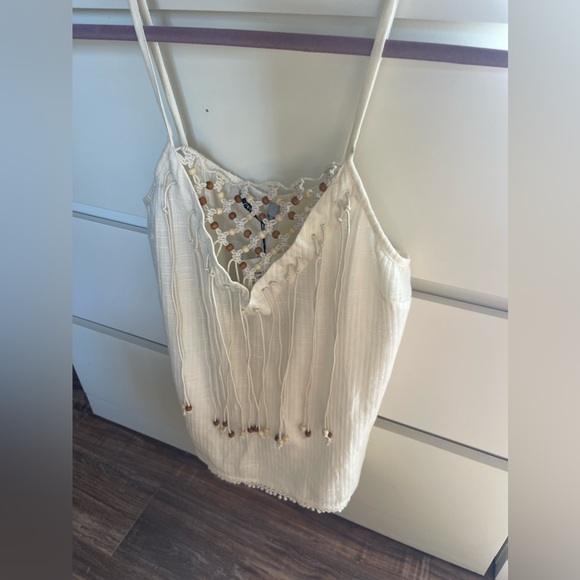 NEW Zara linen cream top - Picture 2 of 4